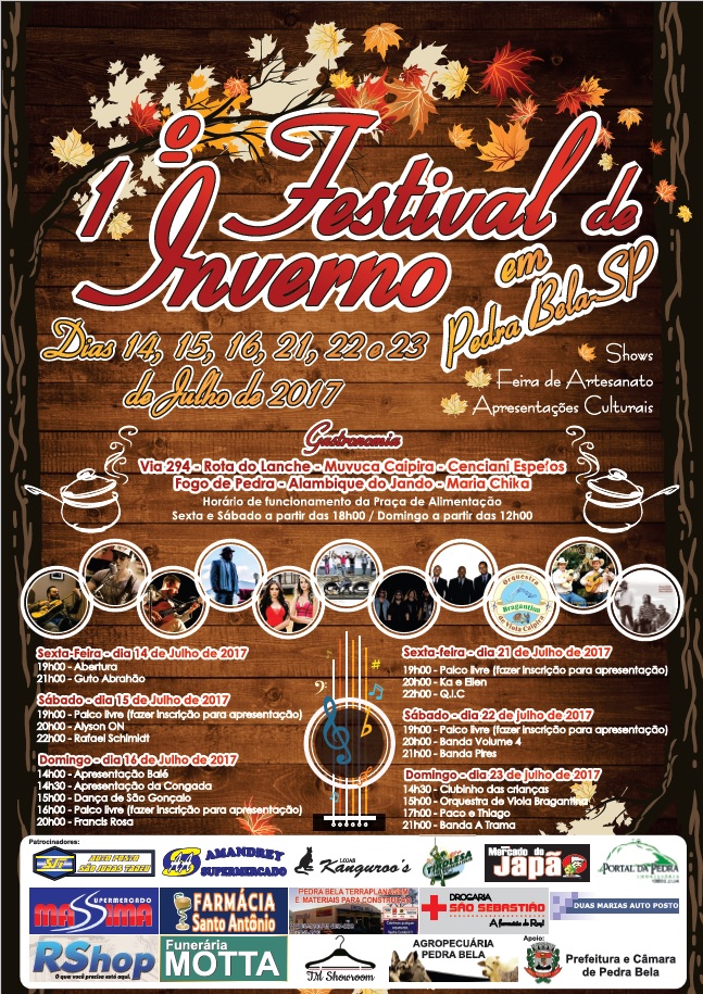 Cartaz Festival de Inverno em Pedra Bela 2017