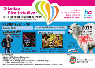 Cartaz do 12º Leilão Direito de Viver em Pedra Bela 2019