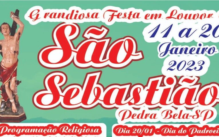 Destaque - Cartaz Festa de São Sebastião 2023 em Pedra Bela-SP